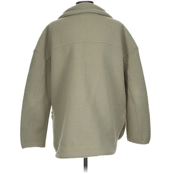 Varley Daniel Fleece Tan Sage Green 100% Recycled Polyester Teddy Pull Over - Picture 9 of 9